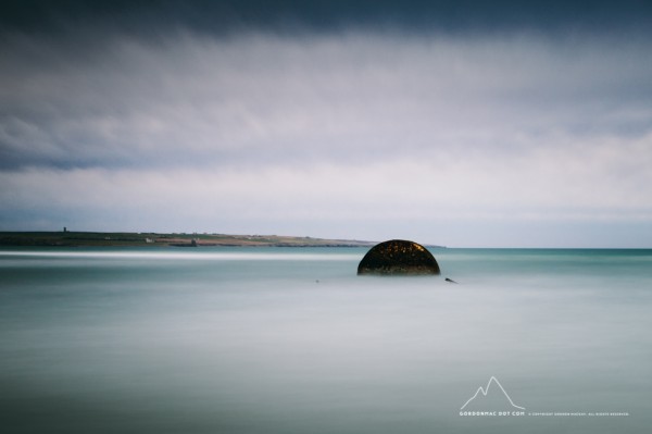 Reiss Beach long exposure and the boiler of wrecked Aberdeen trawler "Jean Stephen" 